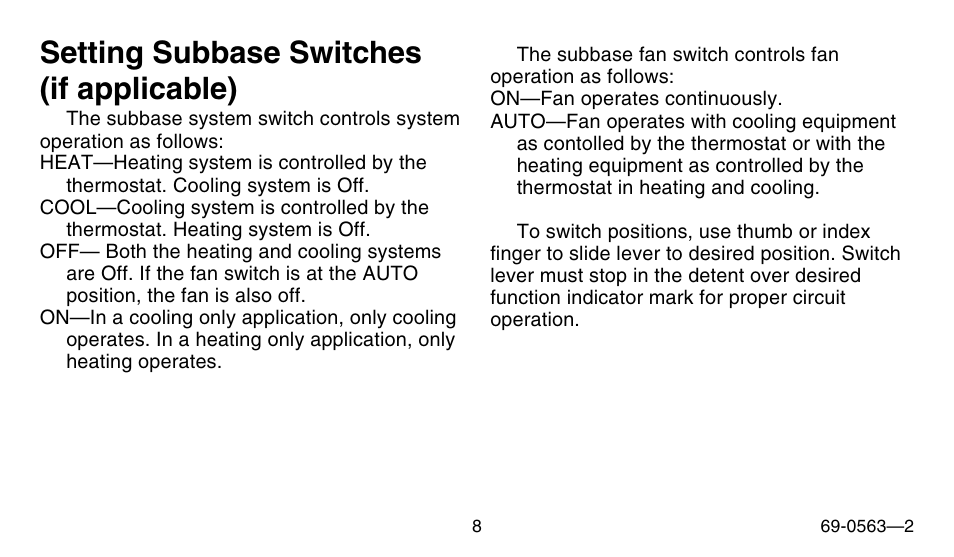 Setting subbase switches (if applicable) | Honeywell B/Q682 User Manual | Page 8 / 24