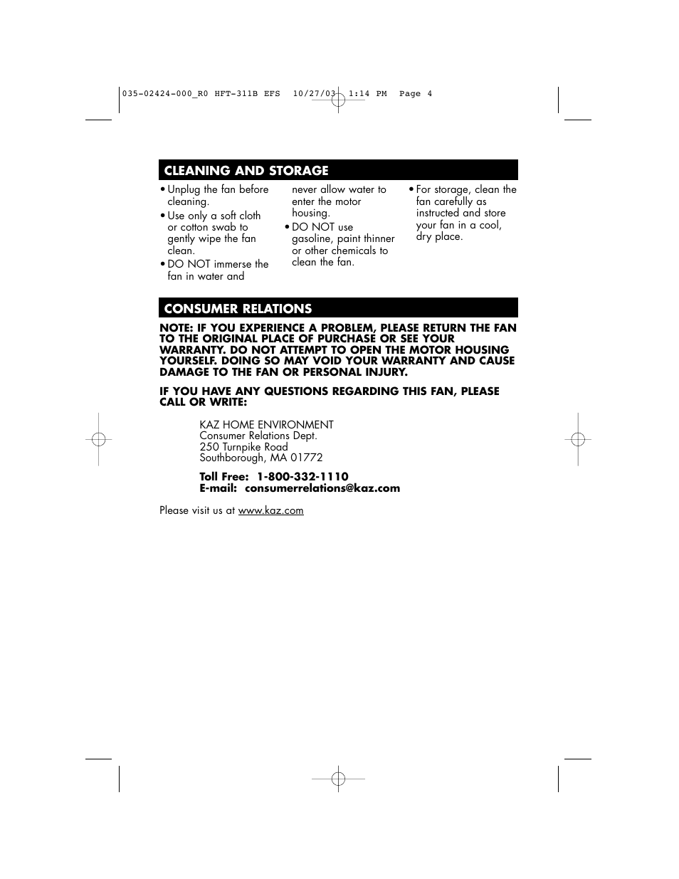 Honeywell HFT-311B User Manual | Page 4 / 15