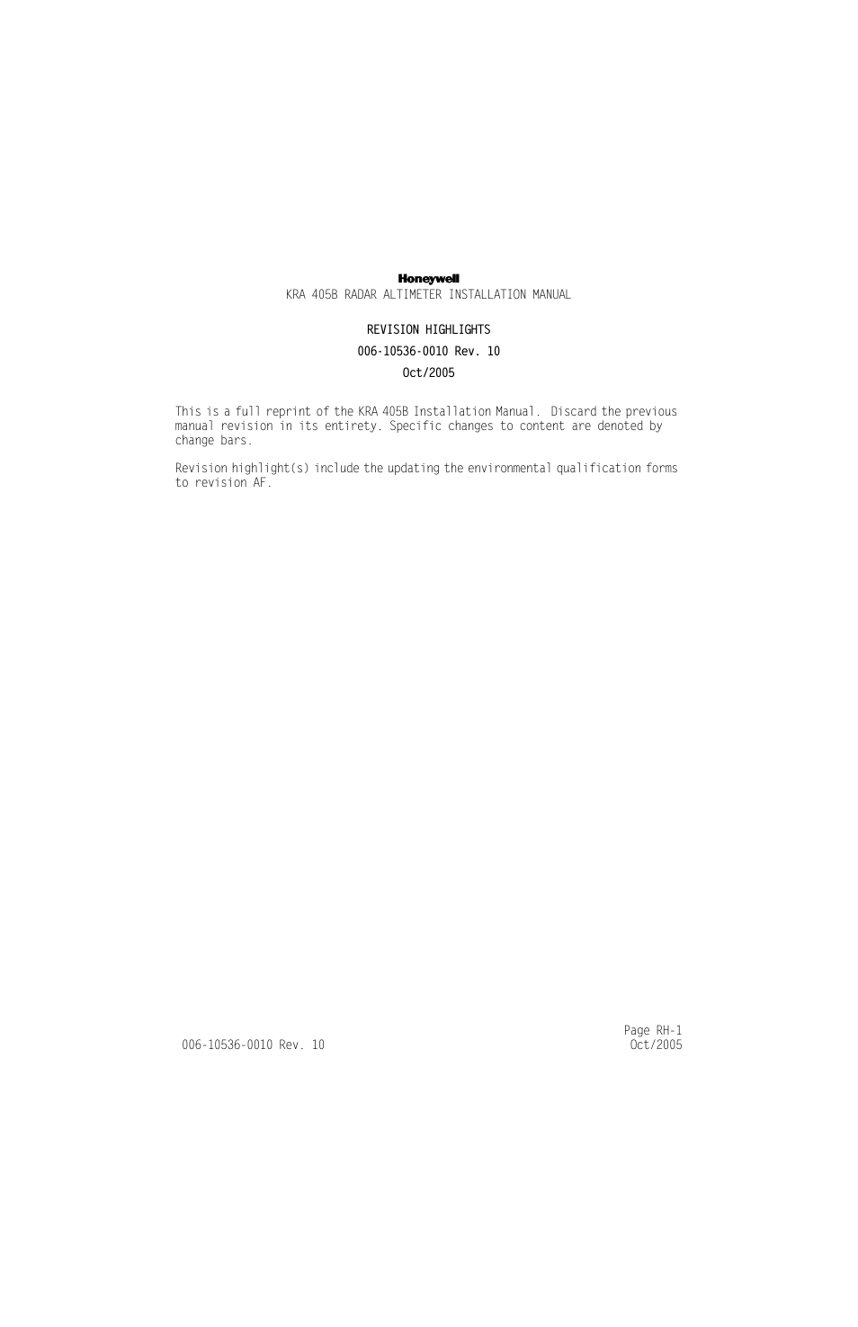 Honeywell KA 54 User Manual | Page 3 / 77