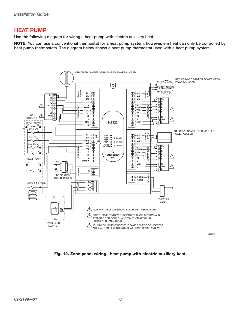 Heat pump, Installation guide, Connect power | Connected | Honeywell TRUEZONE HZ322 User Manual | Page 8 / 12