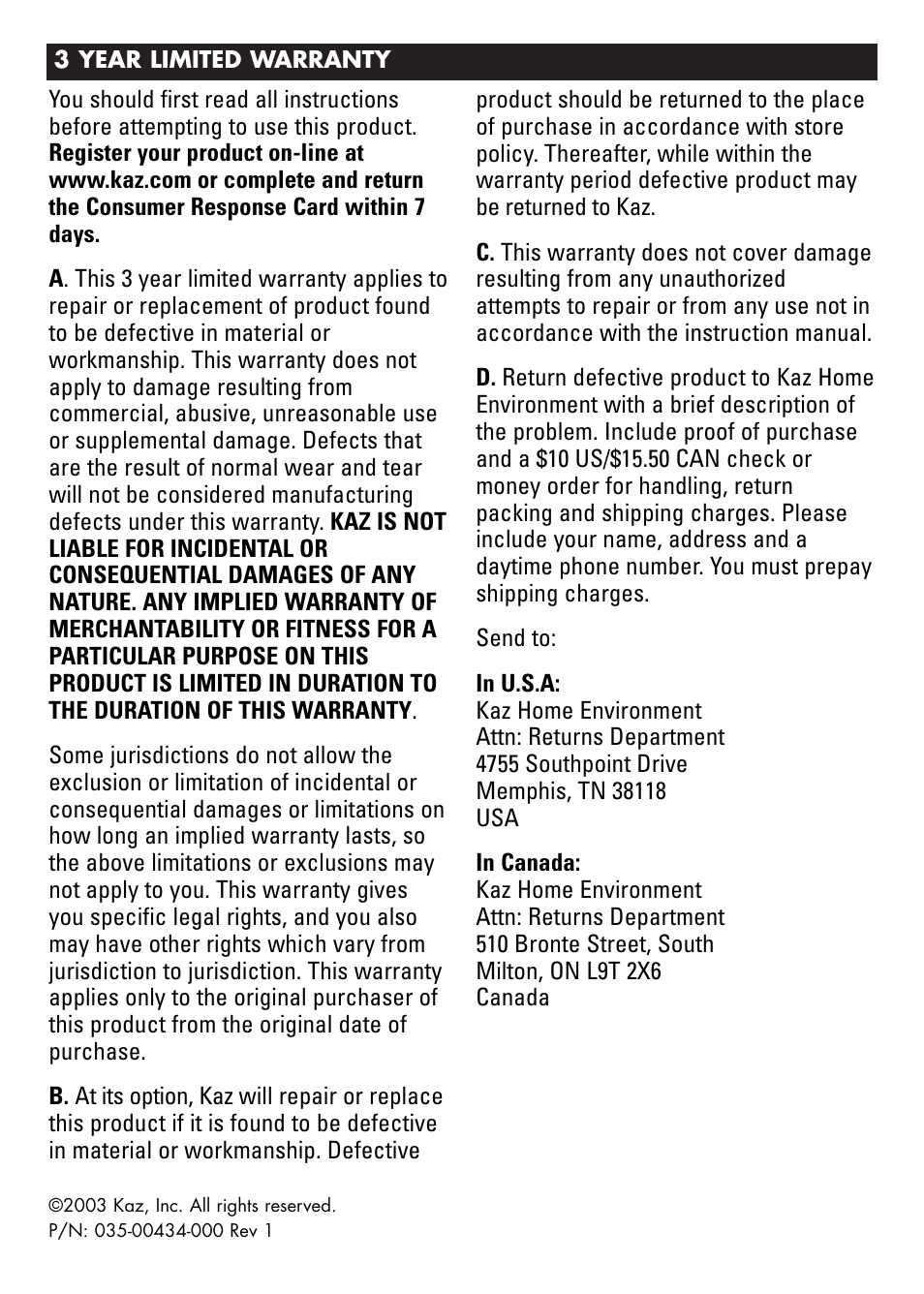 Honeywell HZ-2204 User Manual | Page 7 / 21