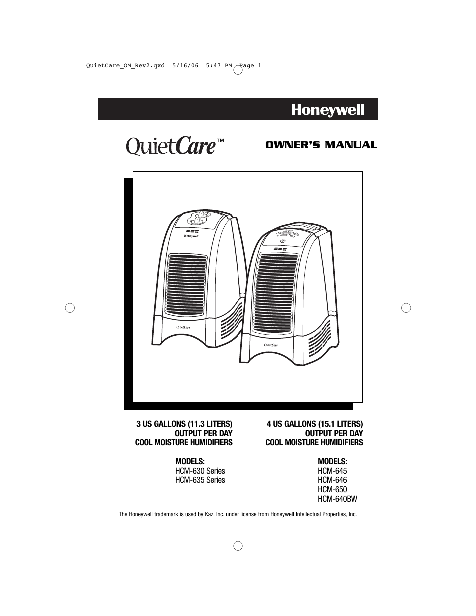 Honeywell HCM-635 User Manual | 36 pages