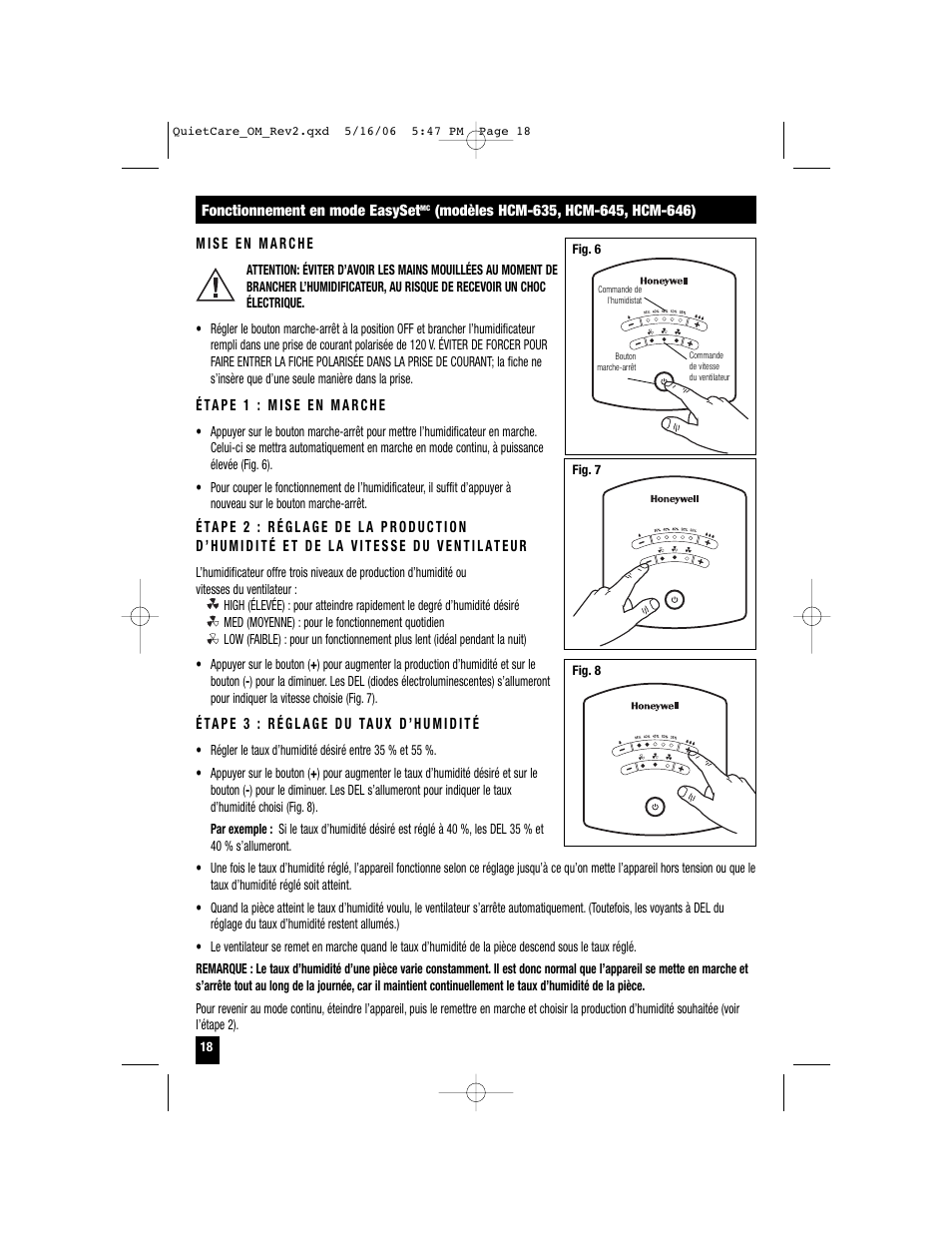 Honeywell HCM-635 User Manual | Page 18 / 36