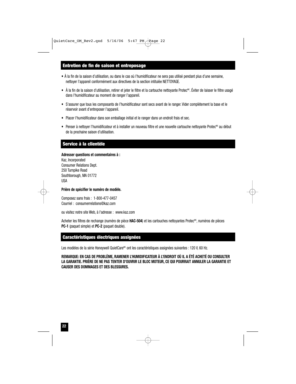 Honeywell HCM-635 User Manual | Page 22 / 36