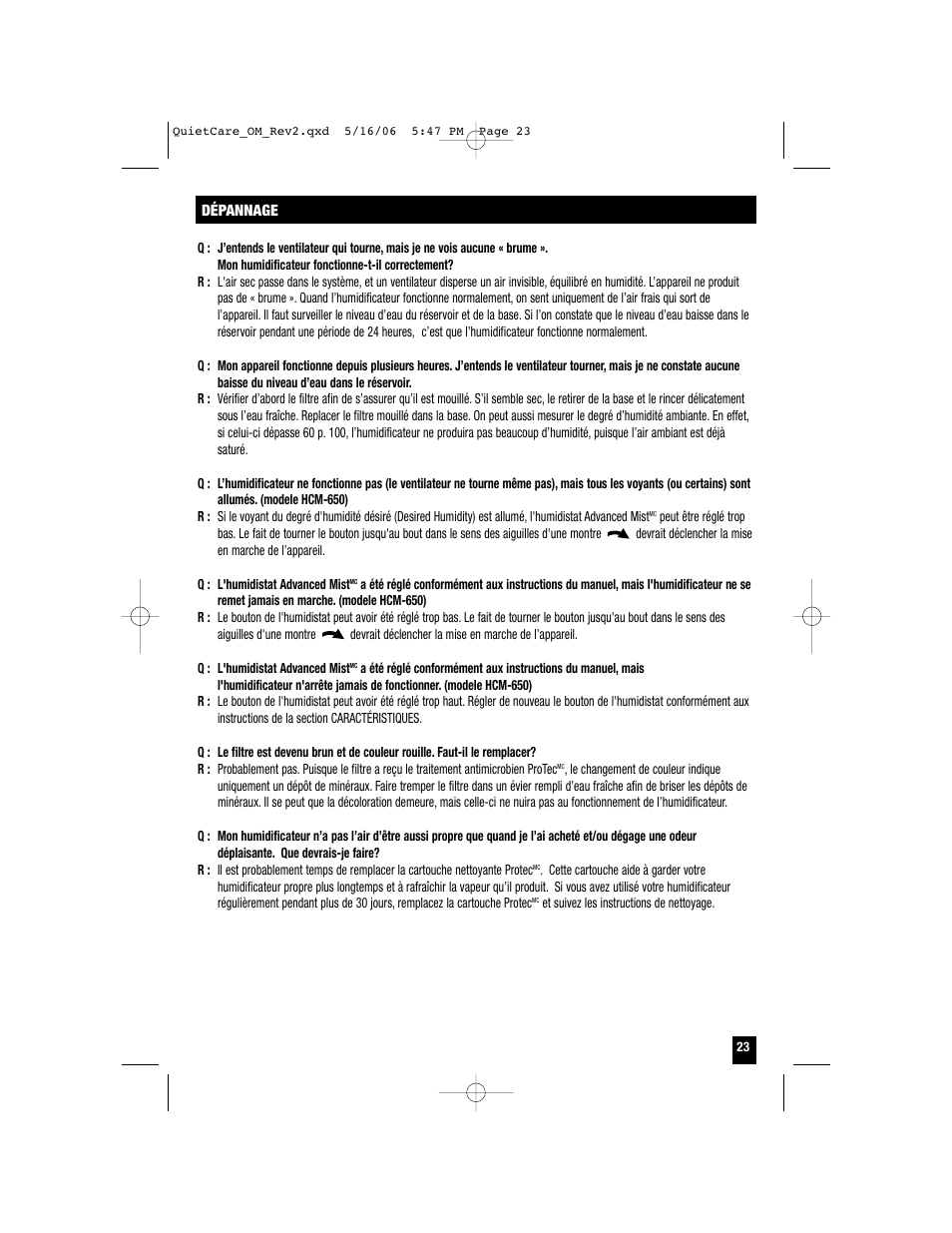 Honeywell HCM-635 User Manual | Page 23 / 36