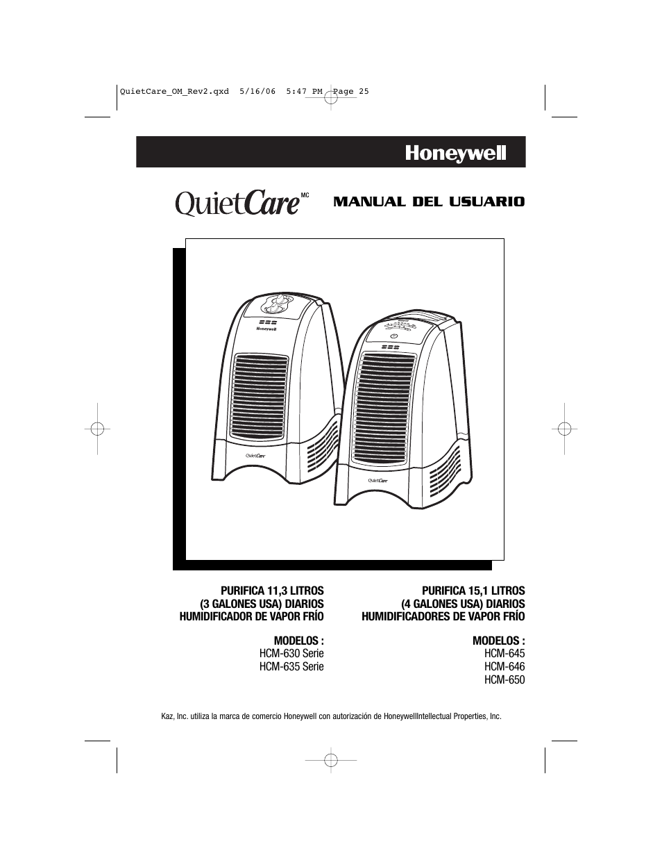 Manual del usuario | Honeywell HCM-635 User Manual | Page 25 / 36