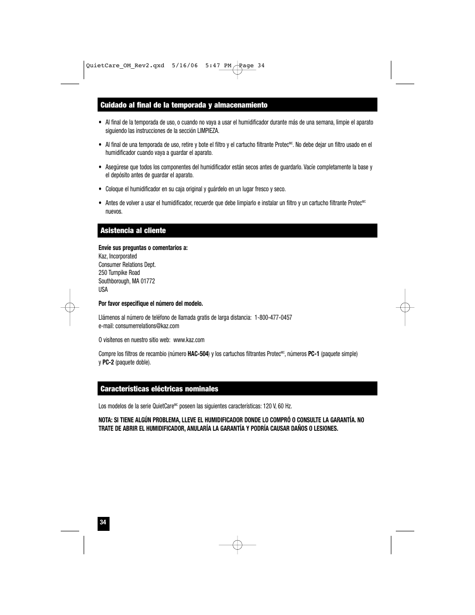 Honeywell HCM-635 User Manual | Page 34 / 36