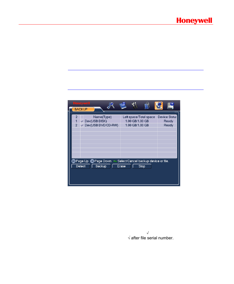 Detect device, Backup, Figure | Honeywell | Honeywell HD-DVR-1016 User Manual | Page 65 / 182