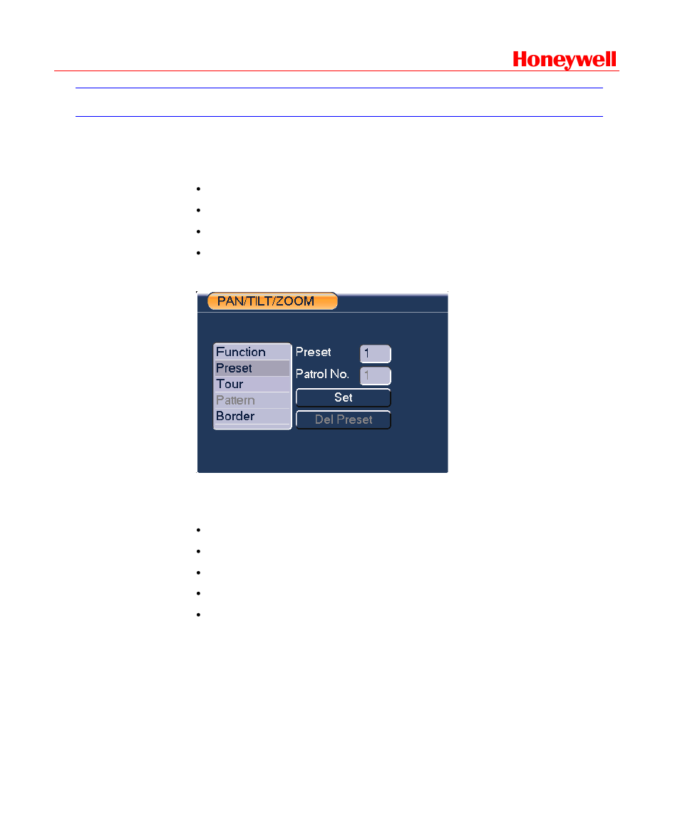 Preset/tour/pattern/scan operations, Honeywell | Honeywell HD-DVR-1016 User Manual | Page 71 / 182