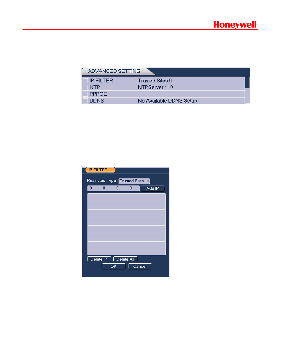 Ip filter, Multiple cast, Honeywell | Honeywell HD-DVR-1016 User Manual | Page 85 / 182