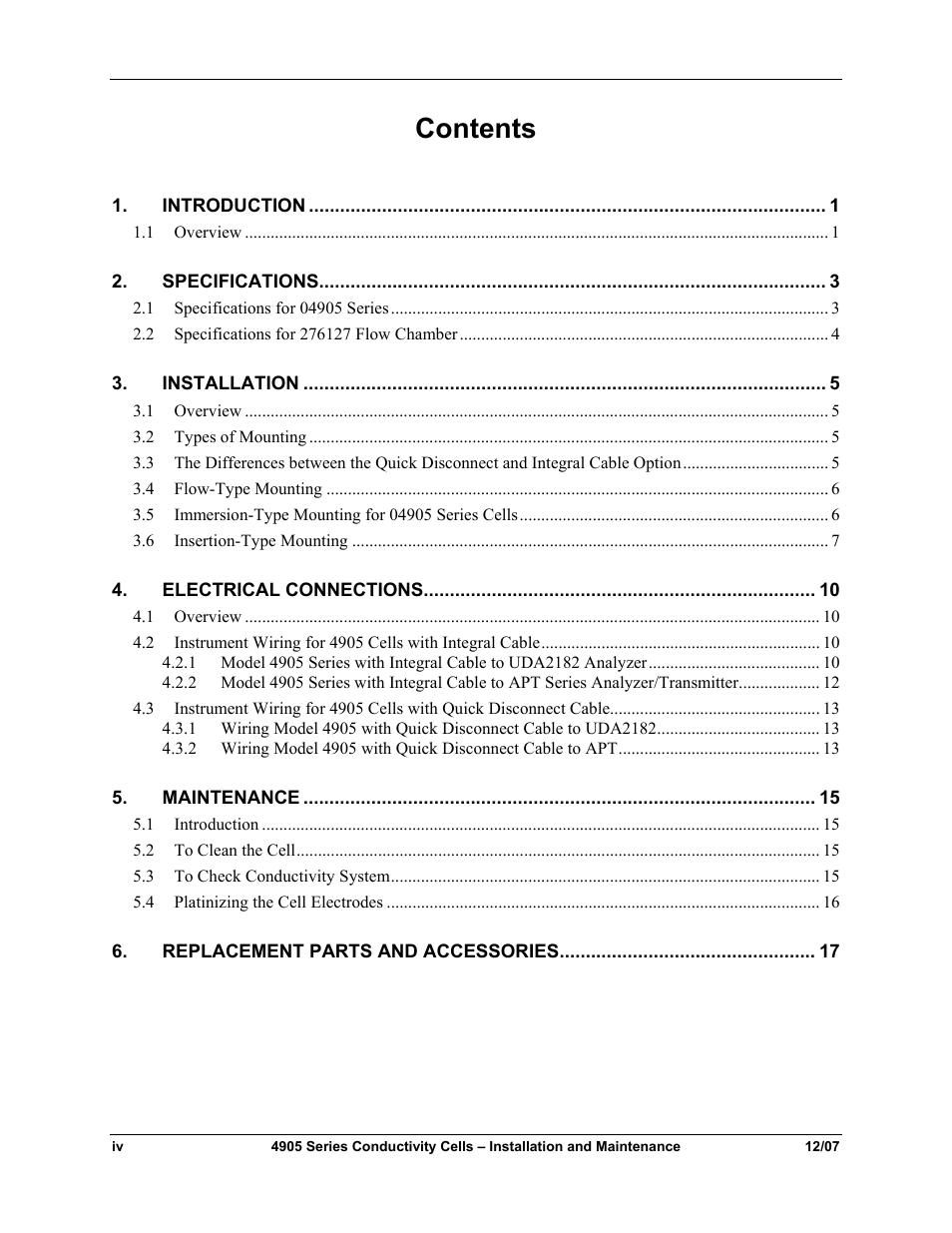 Honeywell 4905 Style Conductivity Cells 70-82-25-18 User Manual | Page 4 / 26