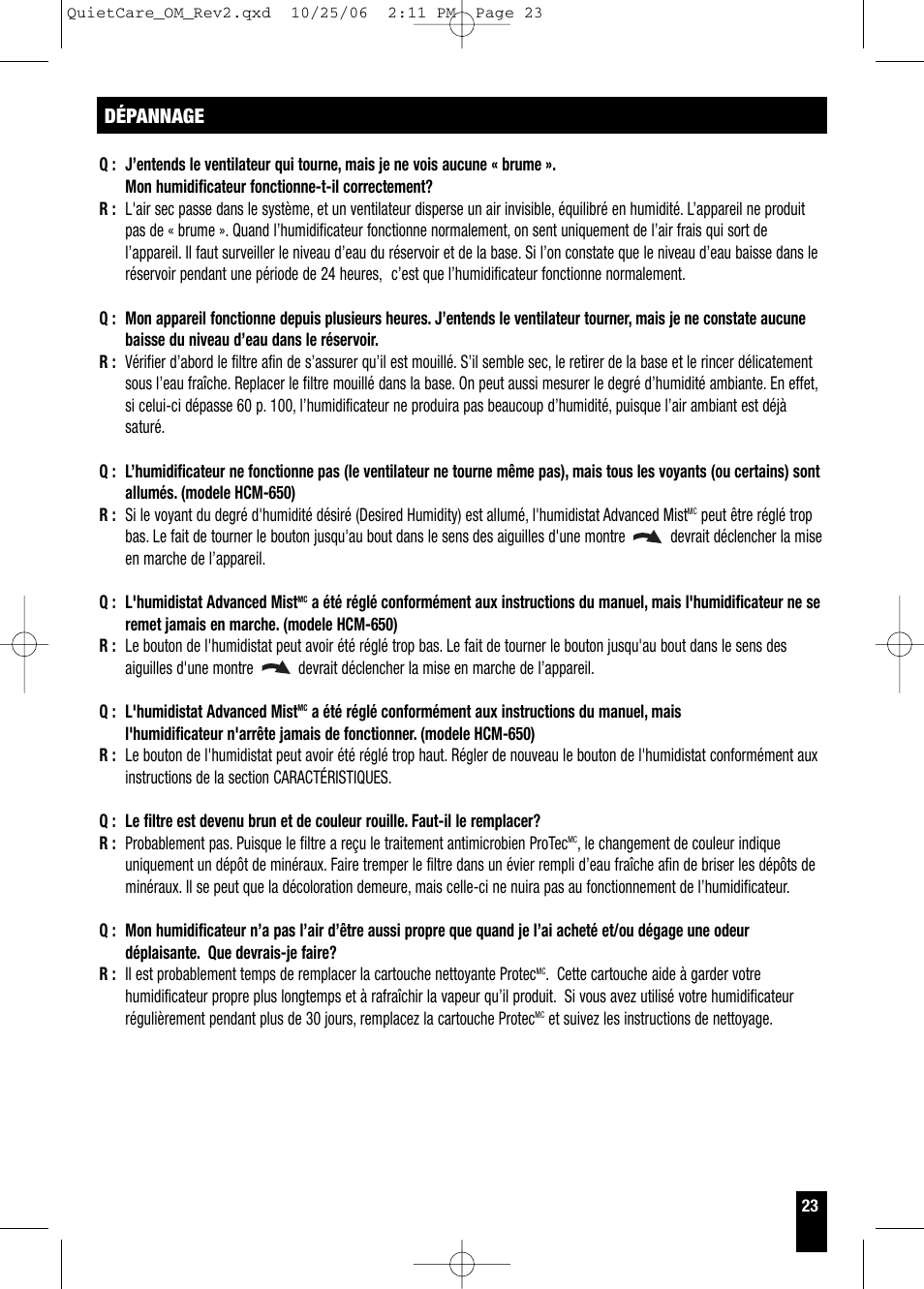 Honeywell HCM-630 Series User Manual | Page 23 / 36