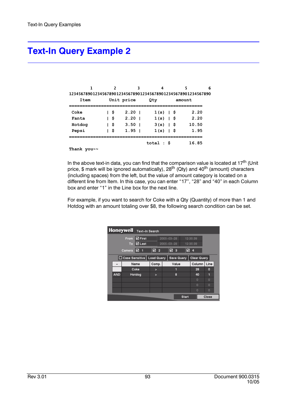 Text-in query example 2 | Honeywell HRHD 410 User Manual | Page 111 / 126