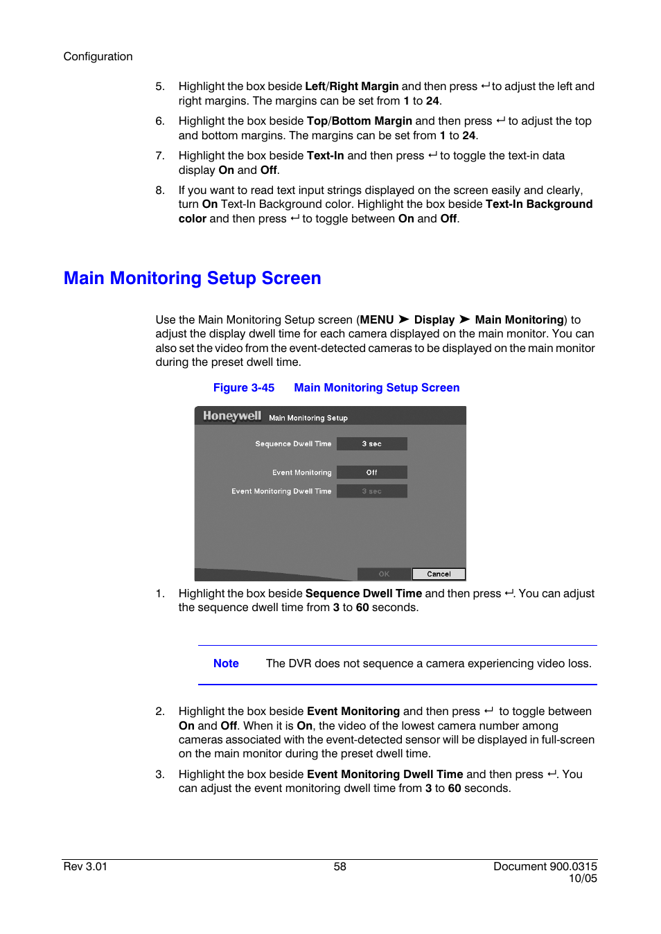 Main monitoring setup screen, Figure 3-45 | Honeywell HRHD 410 User Manual | Page 76 / 126