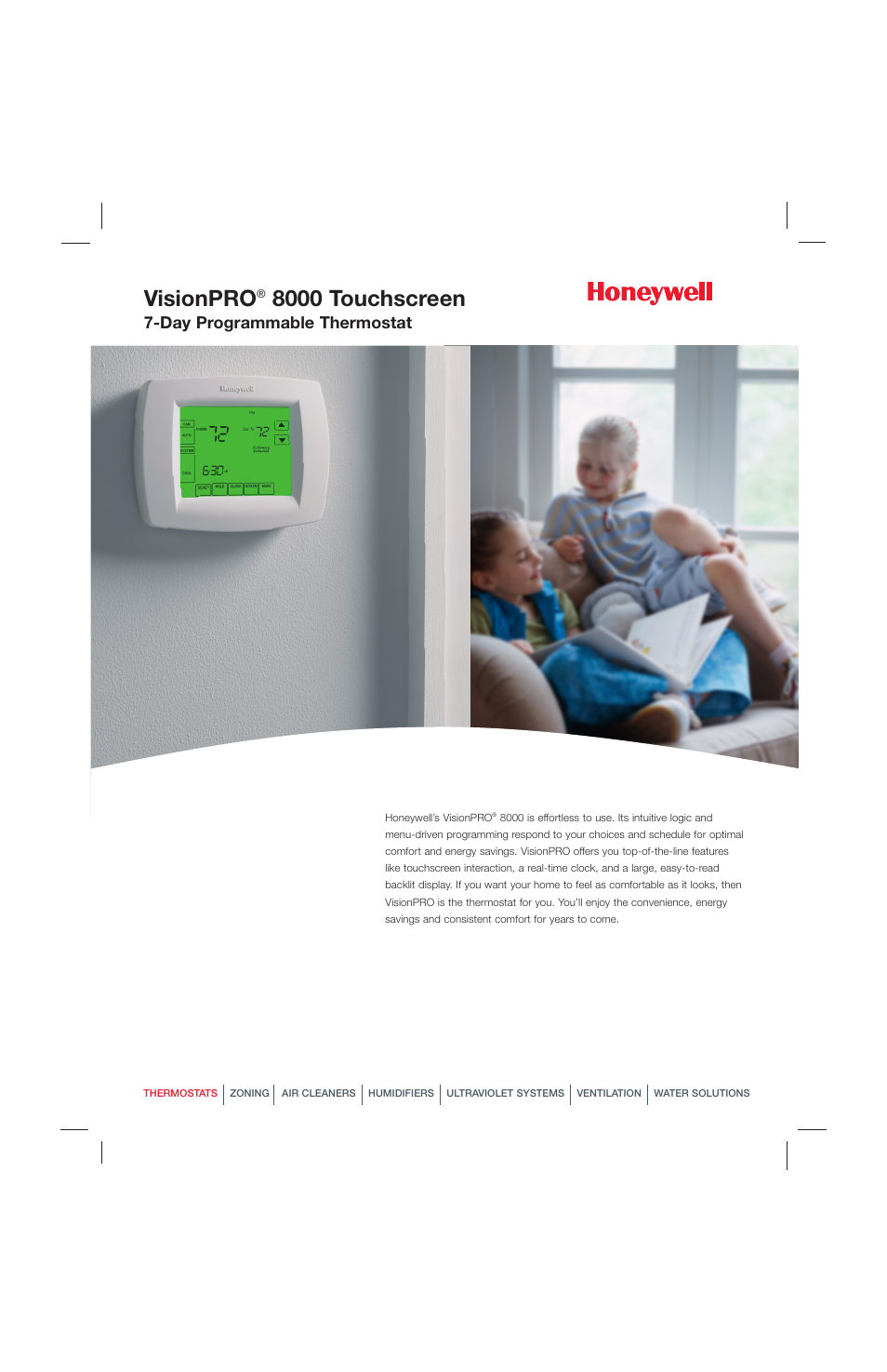Honeywell VisionPRO  TH8000 Series User Manual | 2 pages