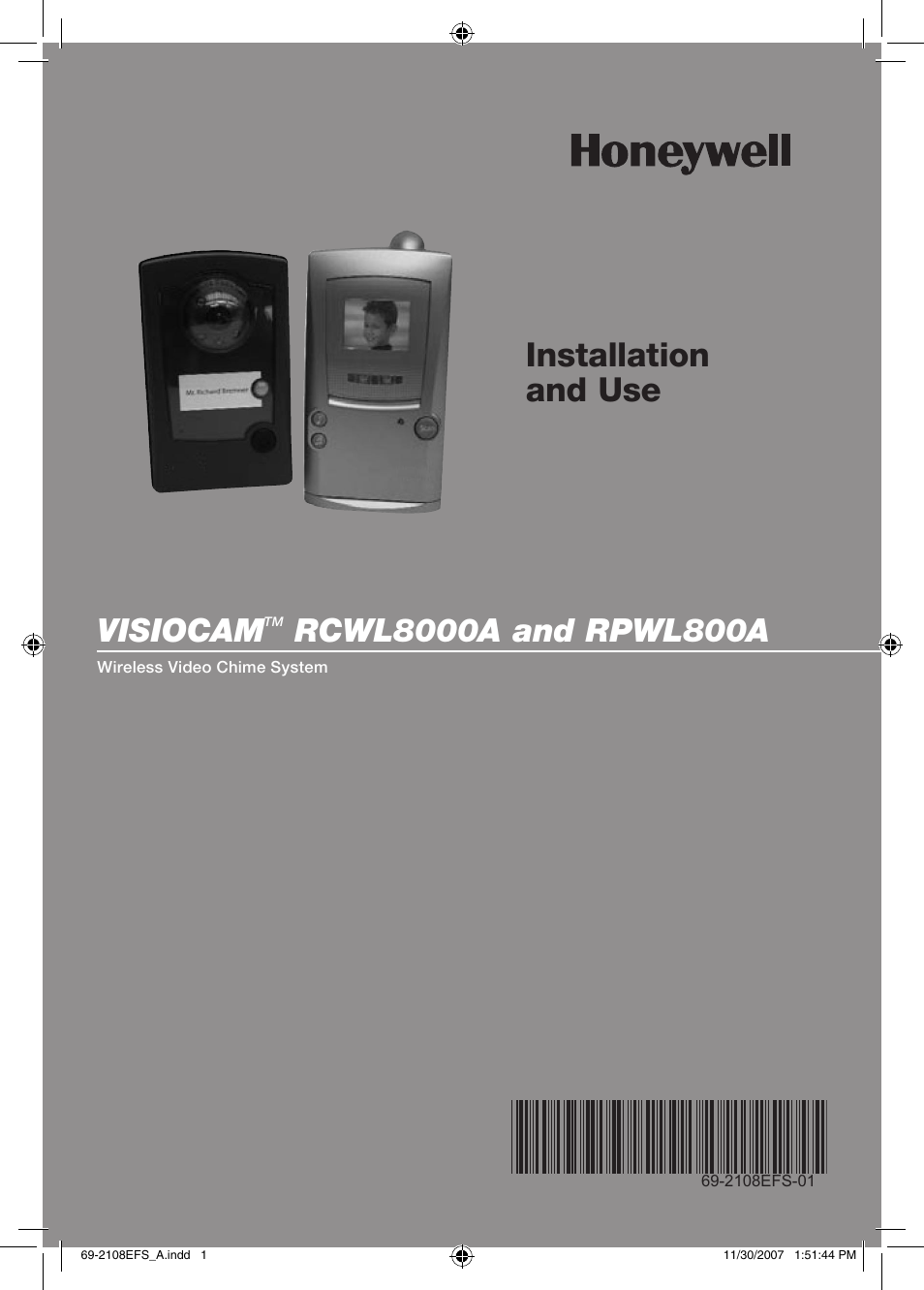 Honeywell VISIOCAM RPWL800A User Manual | 56 pages