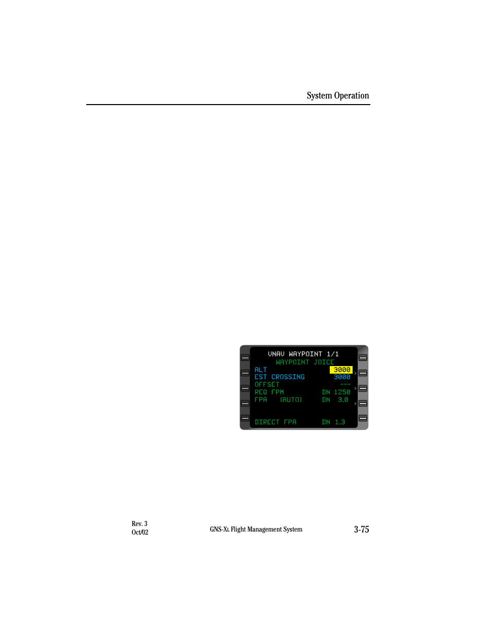 Reviewing vnav waypoints, System operation 3-75 | Honeywell GNS-XL User Manual | Page 193 / 353