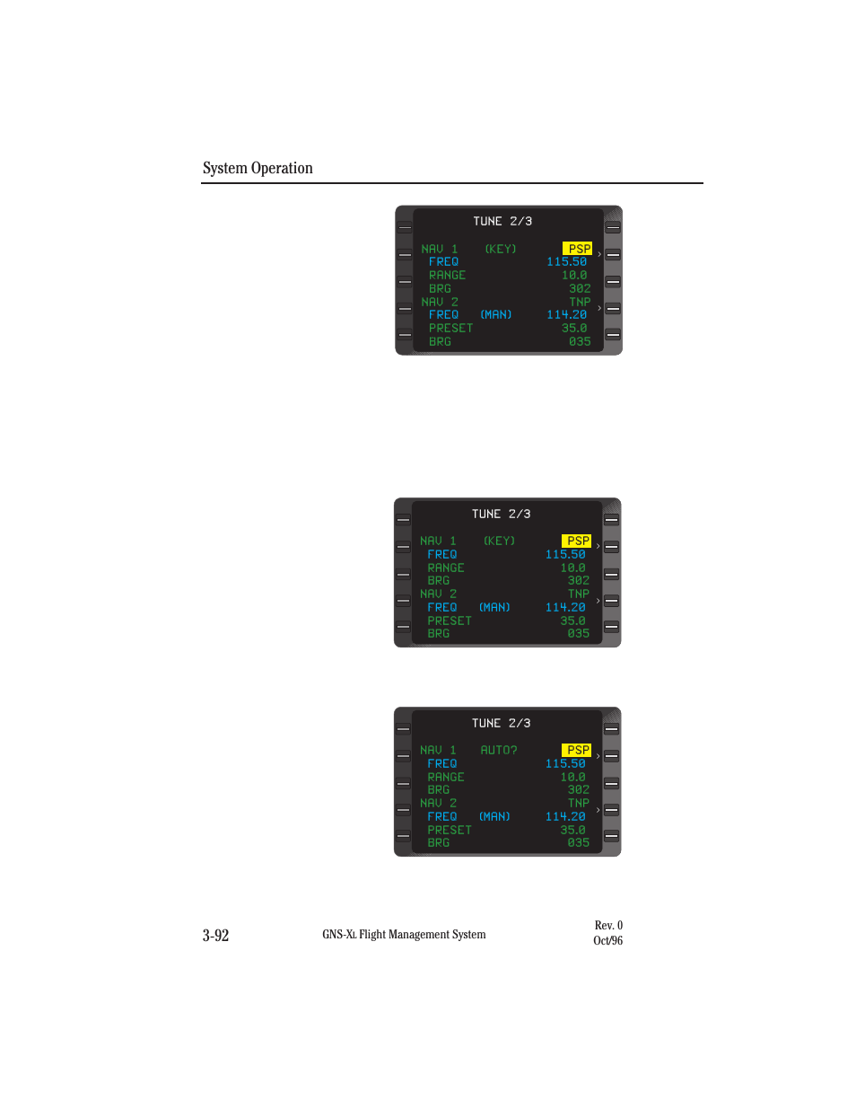 Auto tune method, System operation 3-92 | Honeywell GNS-XL User Manual | Page 210 / 353