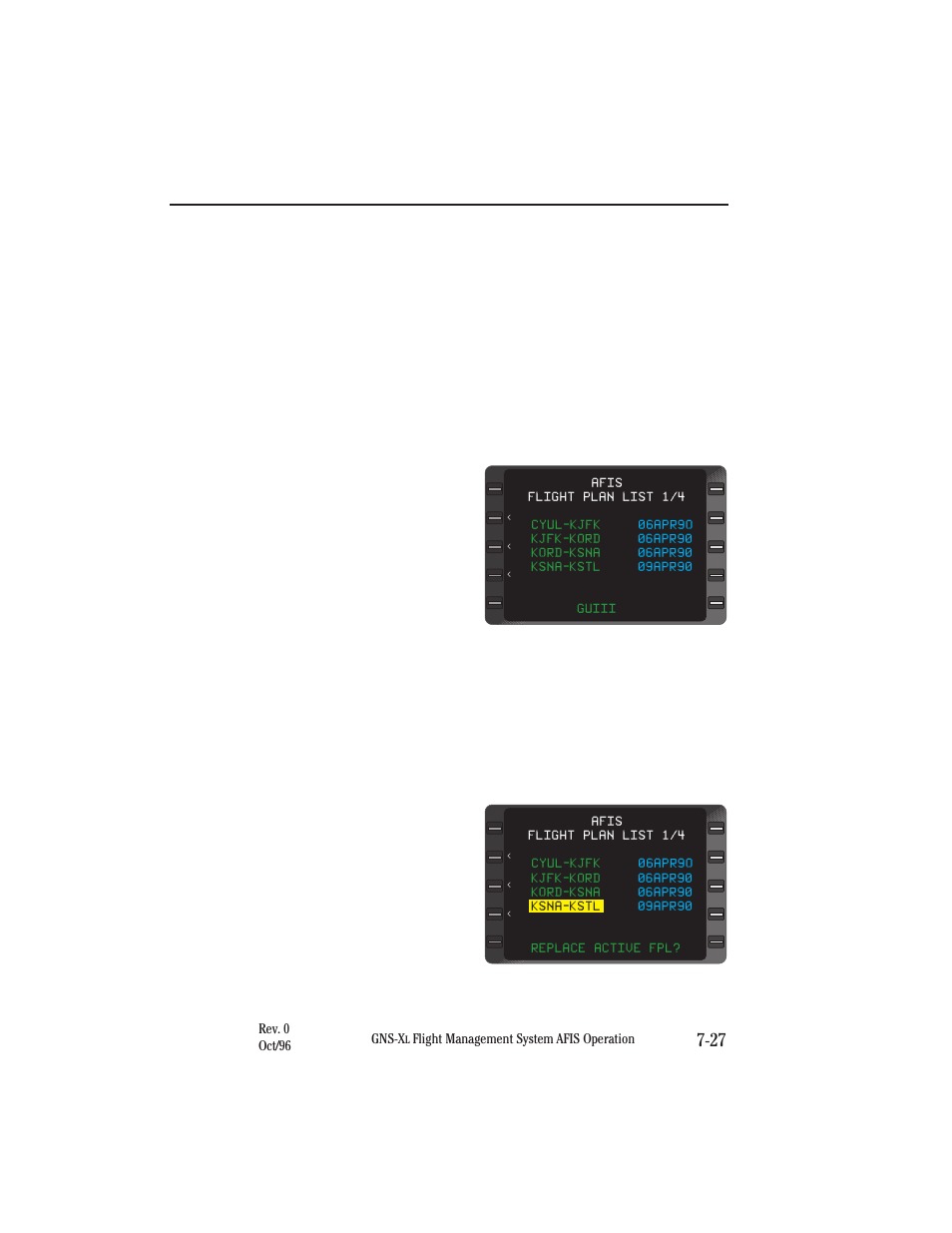 System operation, Pre-departure, Afis flight plan selection | To enter an afis flight plan, System operation pre-departure | Honeywell GNS-XL User Manual | Page 293 / 353