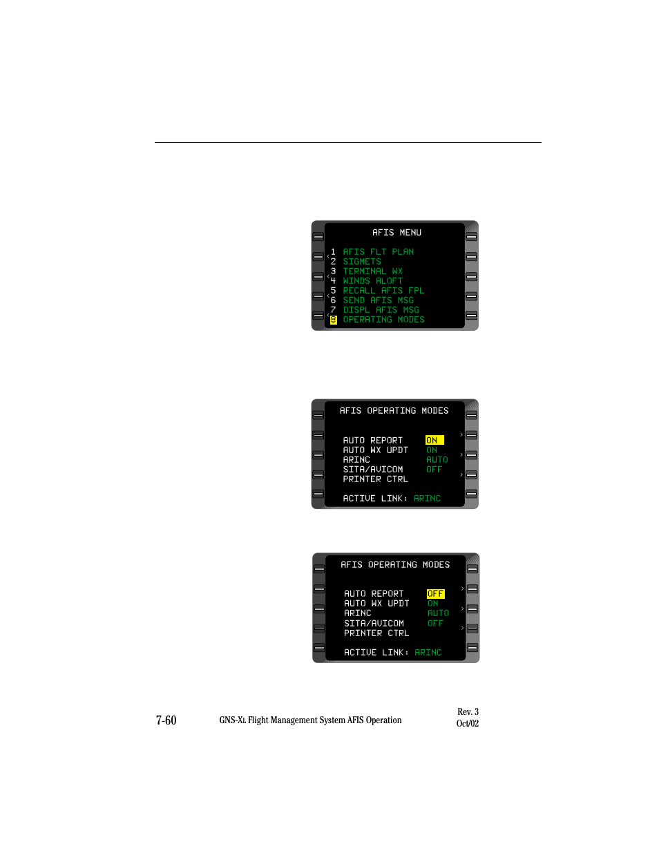 Auto reporting, Turning auto report off | Honeywell GNS-XL User Manual | Page 326 / 353