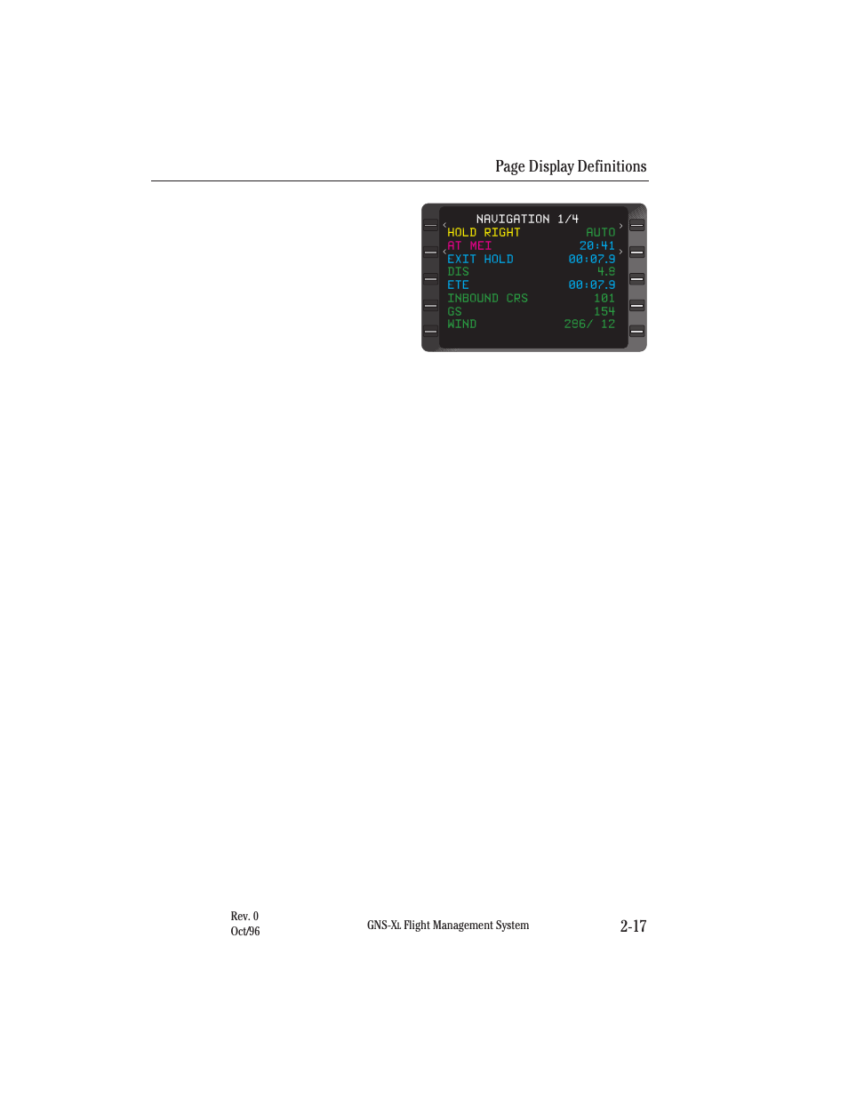 Page display definitions 2-17 | Honeywell GNS-XL User Manual | Page 48 / 353