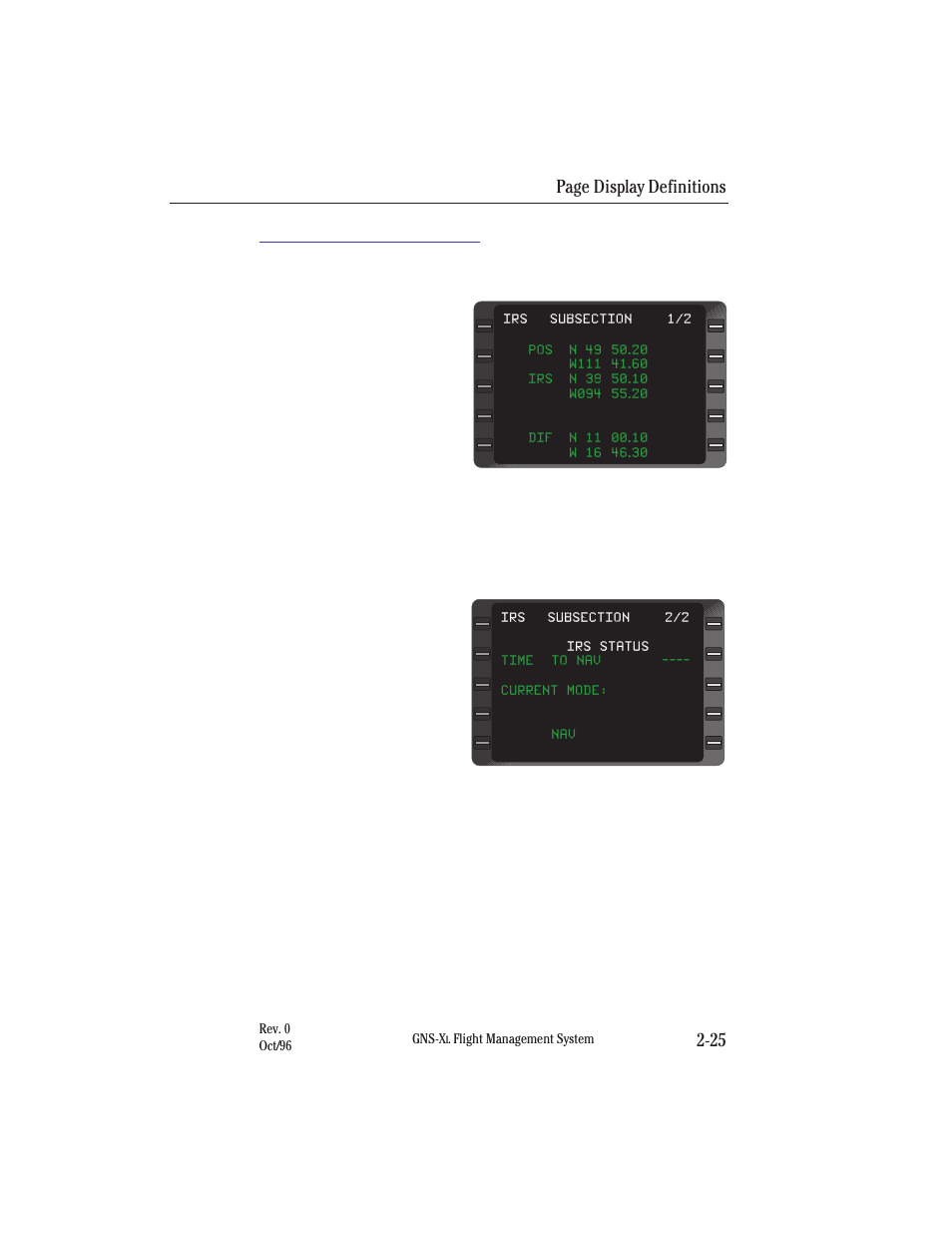 Page display definitions 2-25 | Honeywell GNS-XL User Manual | Page 56 / 353