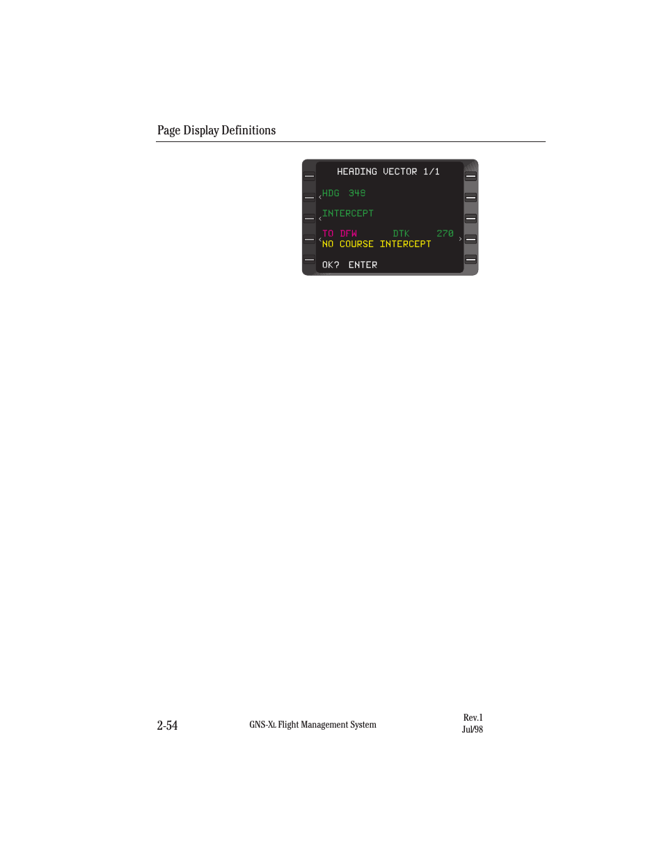 Page display definitions 2-54 | Honeywell GNS-XL User Manual | Page 85 / 353