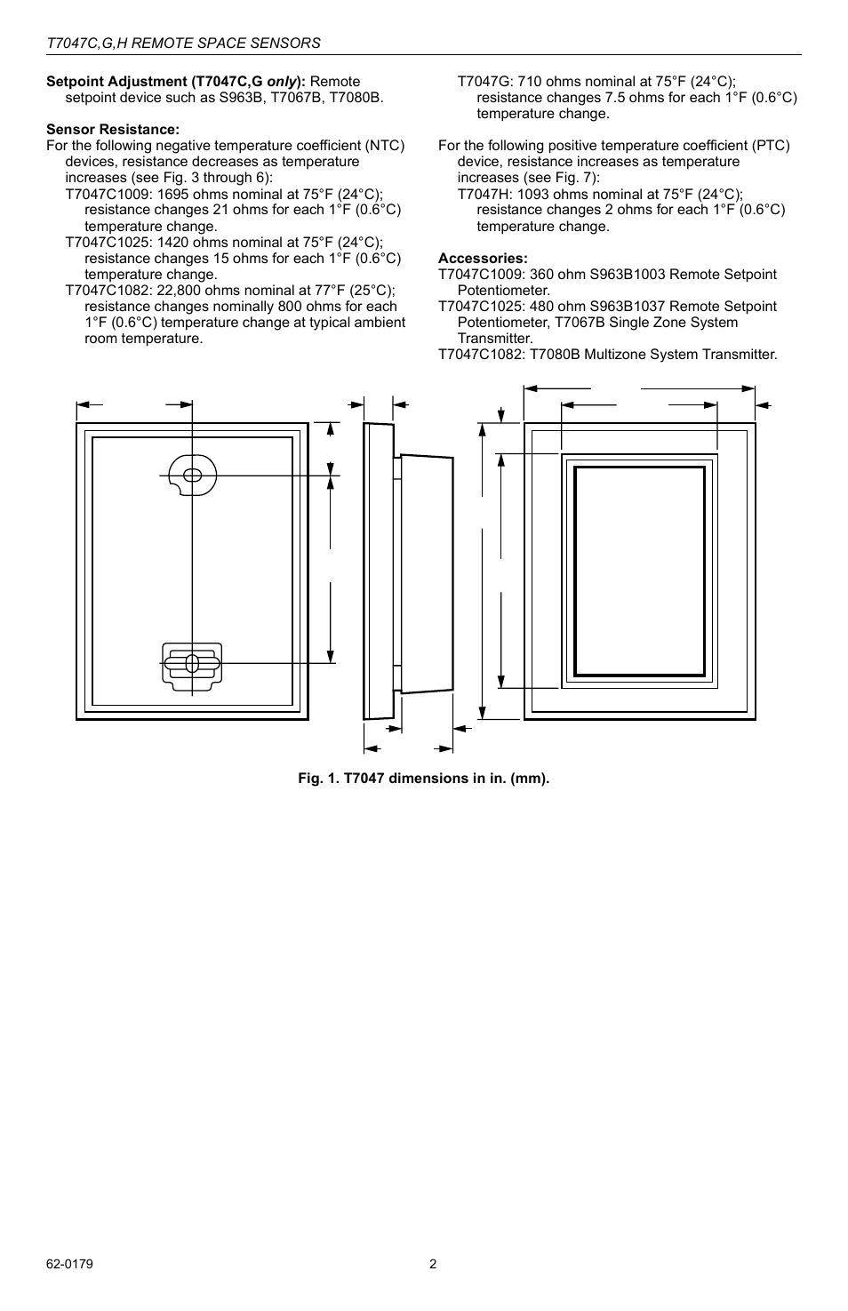 Honeywell T7047C User Manual | Page 2 / 8