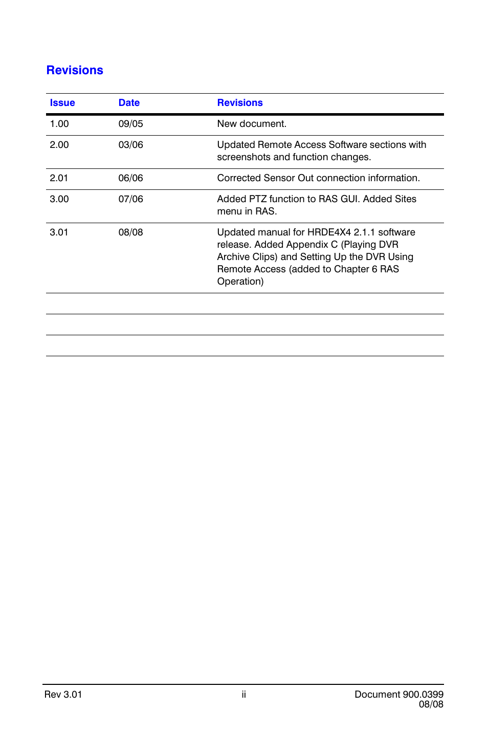 Revisions | Honeywell HRDE4X4 User Manual | Page 2 / 80