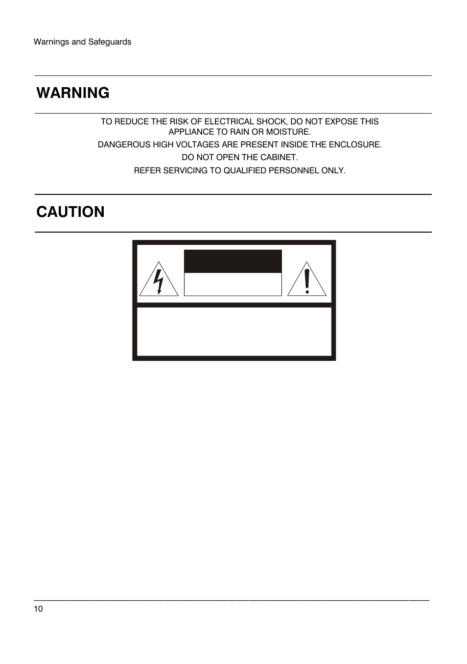 Warning, Caution | Honeywell HRDP DVR User Manual | Page 10 / 100