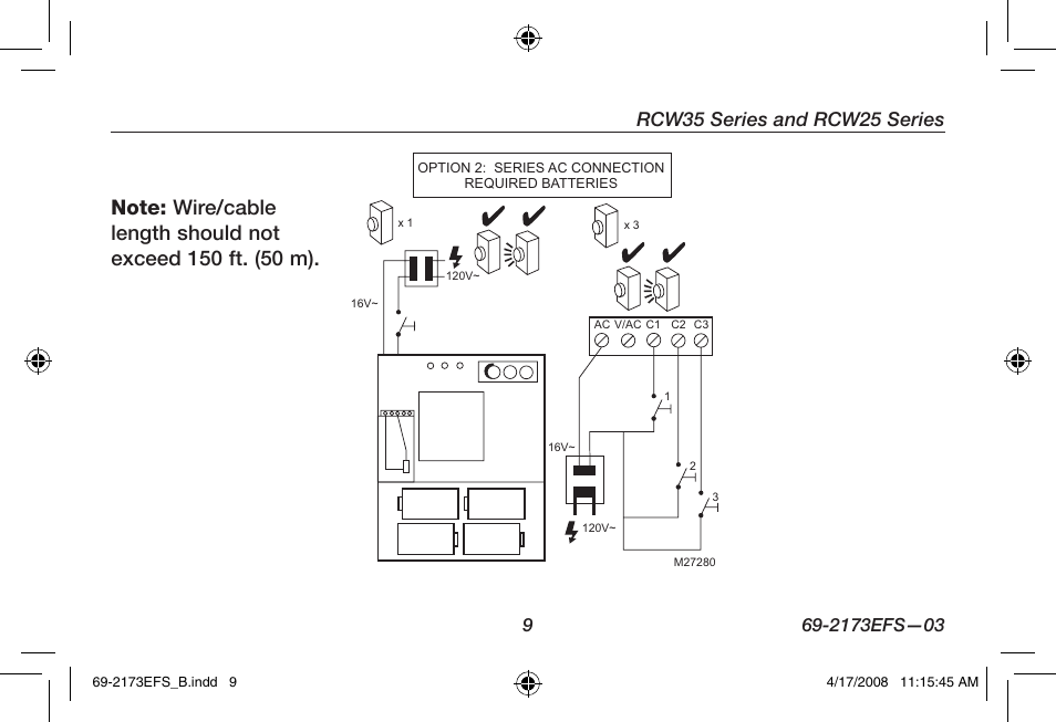 Rcw35 series and rcw25 series | Honeywell RCW25 User Manual | Page 11 / 68