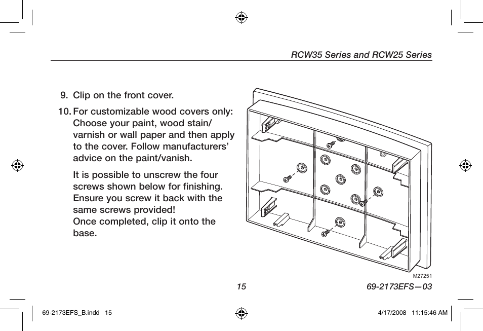 Honeywell RCW25 User Manual | Page 17 / 68