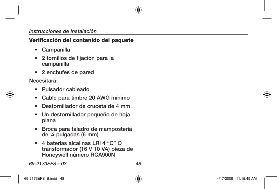 Honeywell RCW25 User Manual | Page 50 / 68