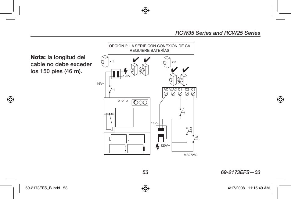 Rcw35 series and rcw25 series | Honeywell RCW25 User Manual | Page 55 / 68