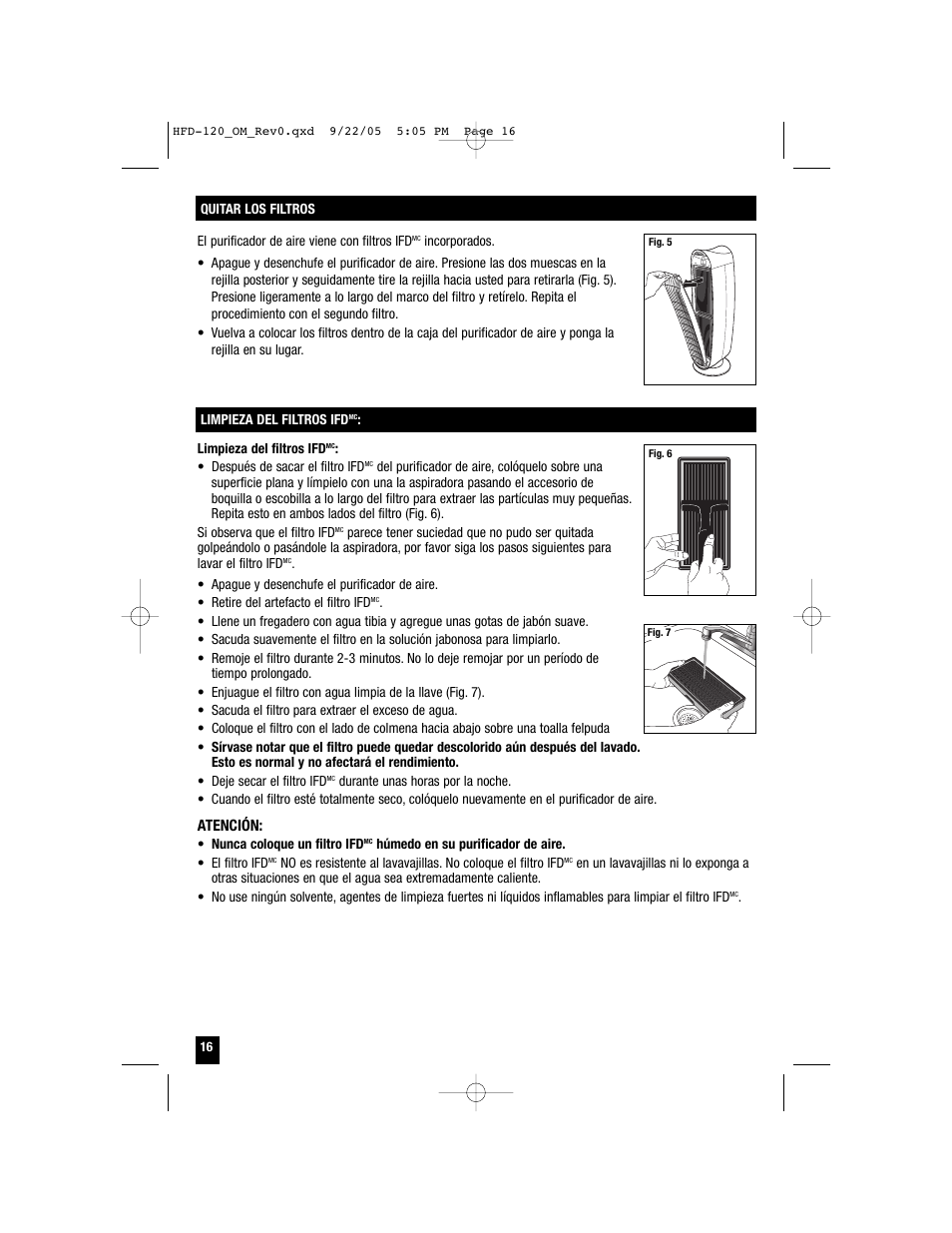 Honeywell HFD-120 User Manual | Page 16 / 20