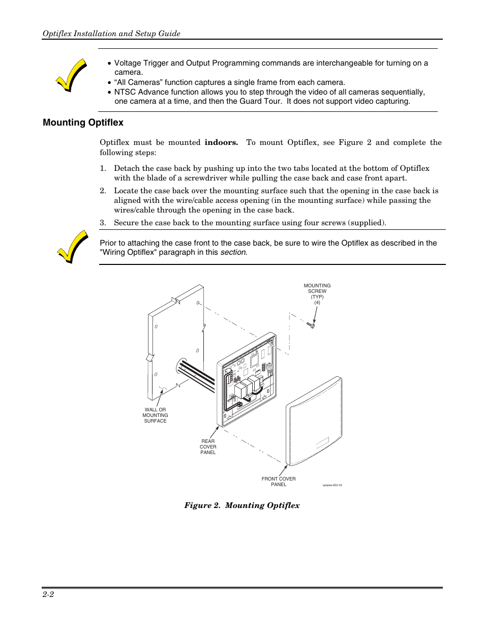 Mounting optiflex | Honeywell Optiflex User Manual | Page 8 / 24