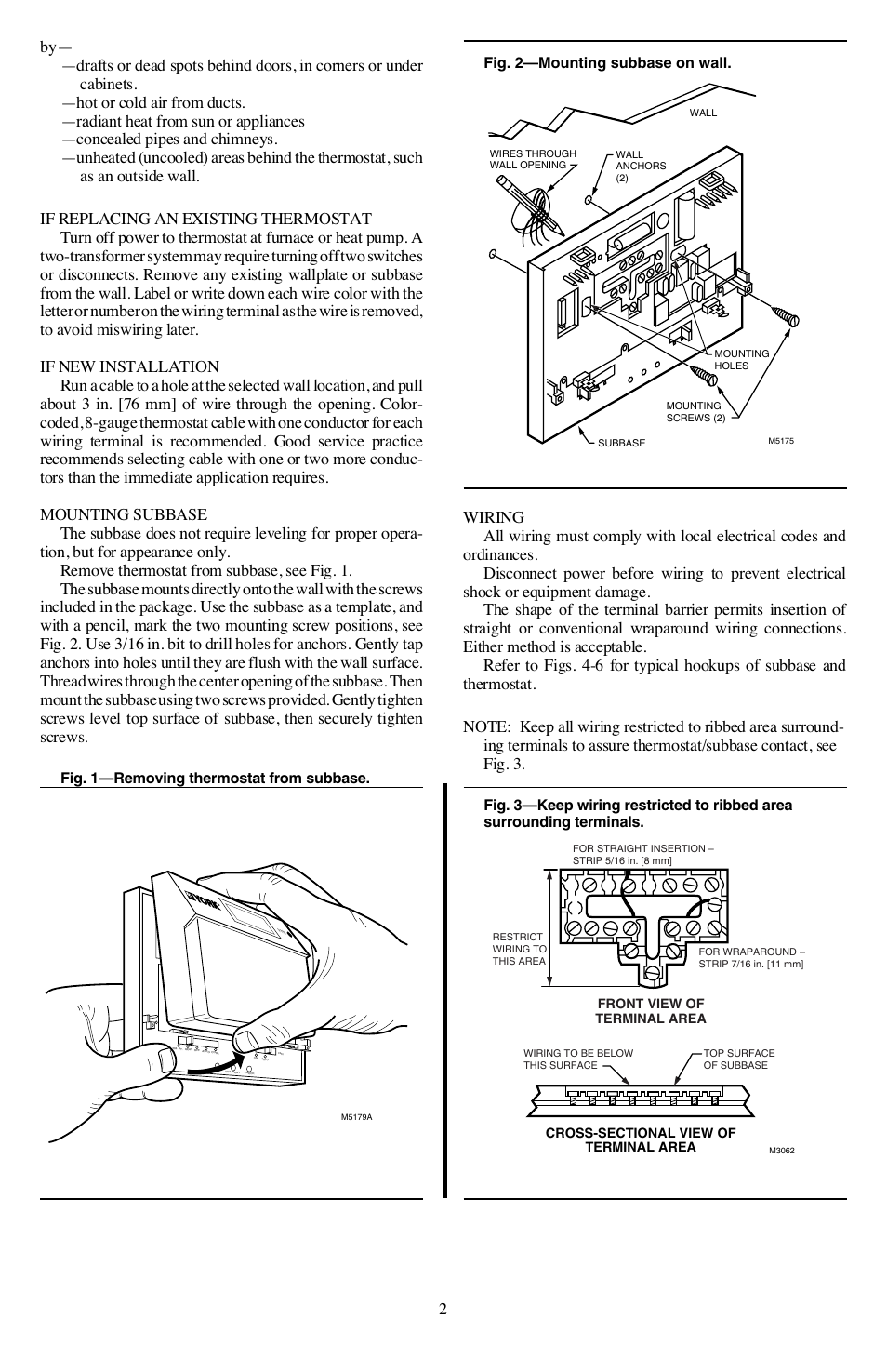 Honeywell CHRONOTHERM III T8611G User Manual | Page 2 / 8