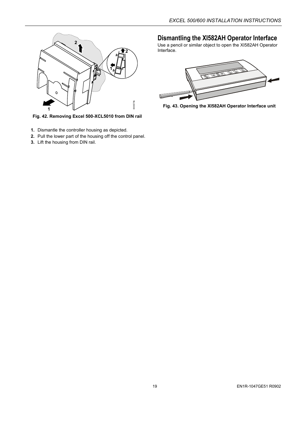 Dismantling the xi582ah operator interface | Honeywell Excell 500/600 Controll System 500-XCL5010 User Manual | Page 19 / 48