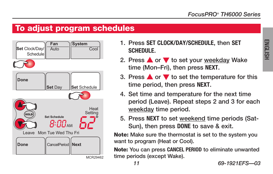 About your new thermostat | Honeywell FocusPRO TH6000 Series User Manual | Page 13 / 80