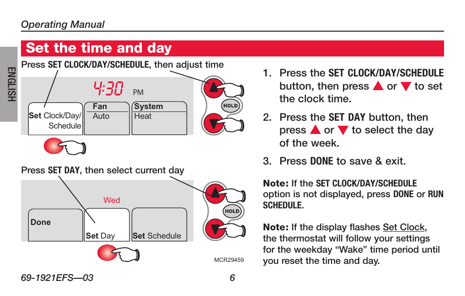 About your new thermostat, Set the time and day | Honeywell FocusPRO TH6000 Series User Manual | Page 8 / 80