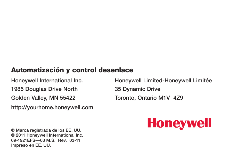 Automatización y control desenlace | Honeywell FocusPRO TH6000 Series User Manual | Page 80 / 80