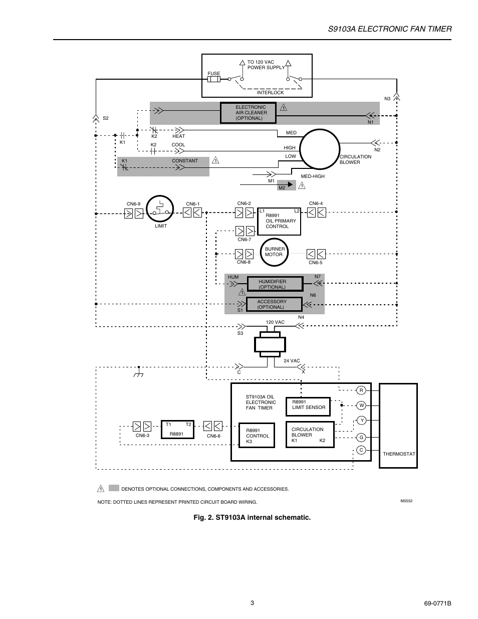 S9103a electronic fan timer | Honeywell ST9103A User Manual | Page 3 / 6