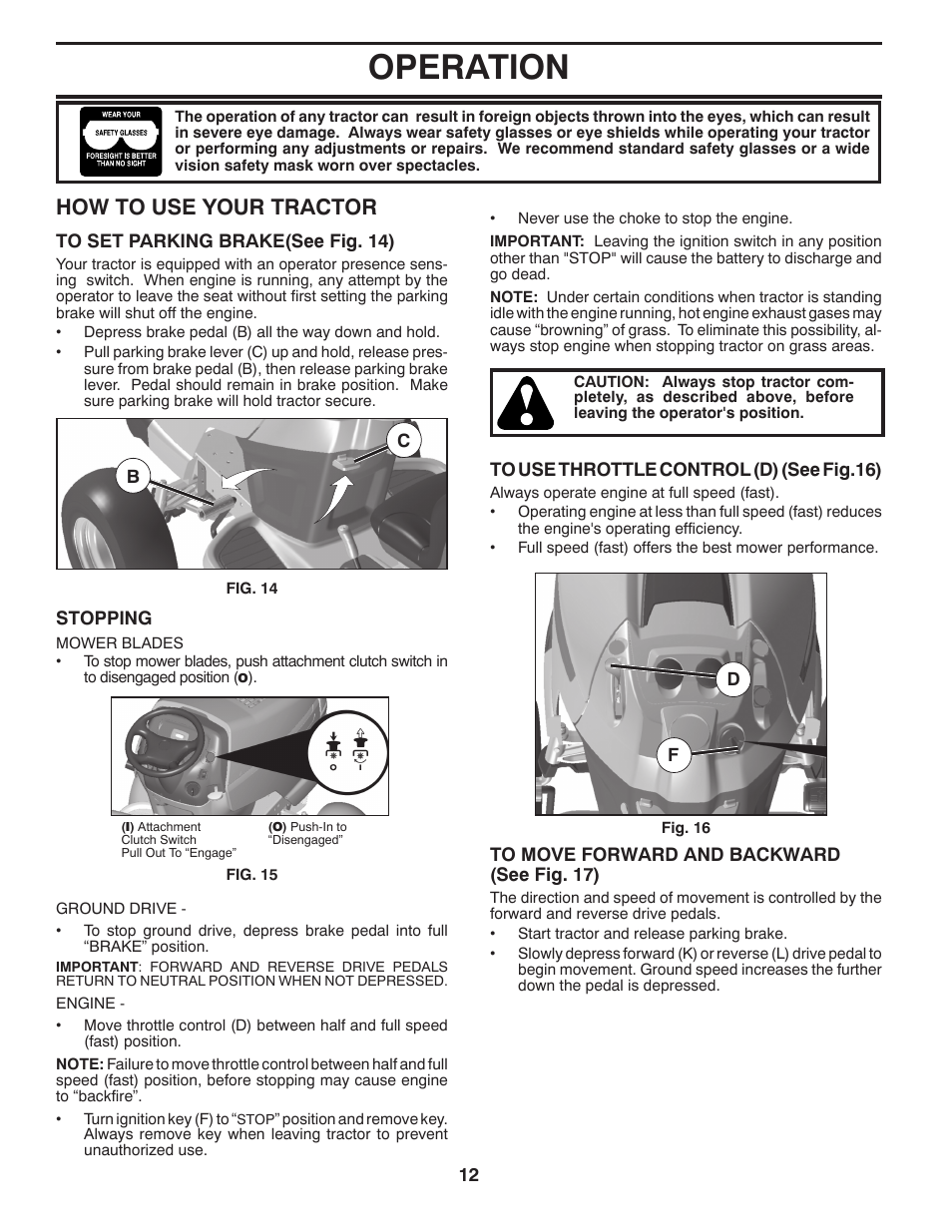 Operation, How to use your trac tor | Husqvarna 2754 GLS User Manual | Page 12 / 49