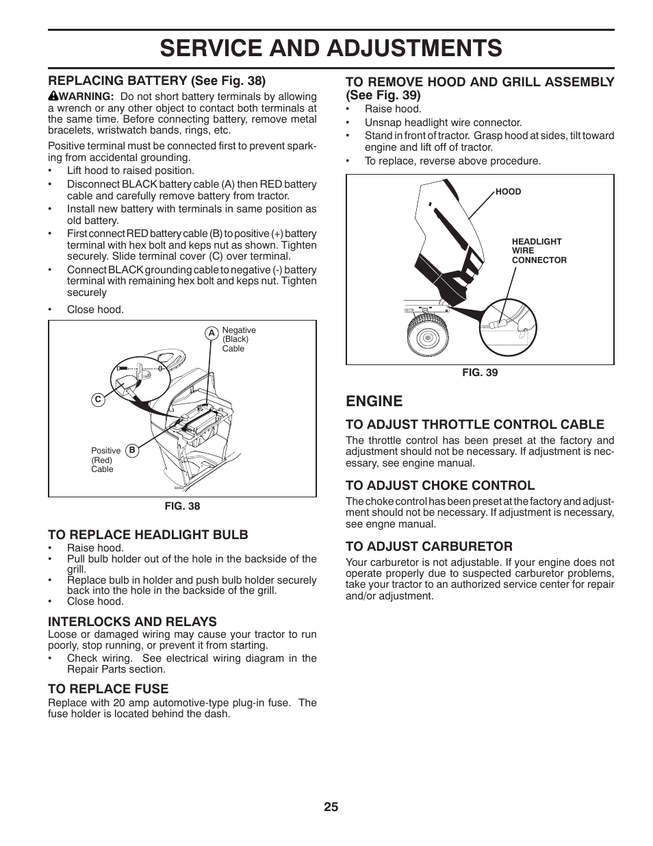 Service and adjustments, Engine | Husqvarna 2754 GLS User Manual | Page 25 / 49