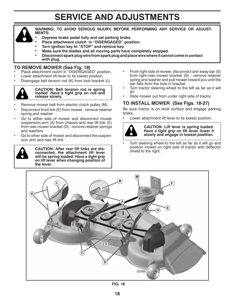 Service & adjustments, Service and adjustments | Husqvarna 96045000504 User Manual | Page 18 / 48
