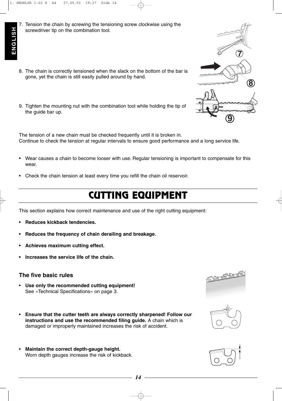 Cutting equipment | Husqvarna 320 User Manual | Page 15 / 25