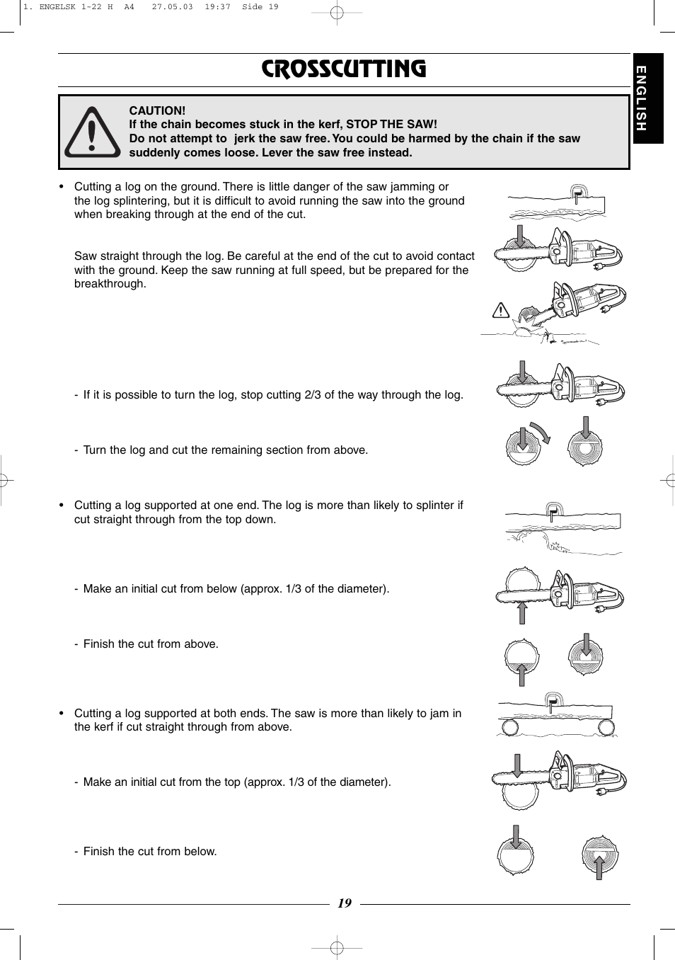 Crosscutting | Husqvarna 320 User Manual | Page 20 / 25