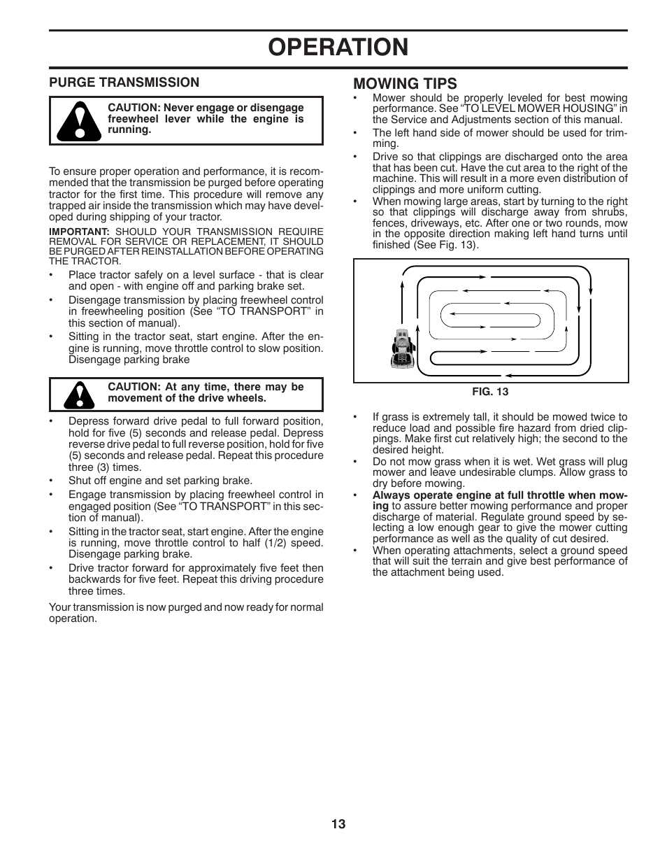 Operation, Mowing tips | Husqvarna 532 42 41-94 User Manual | Page 13 / 45