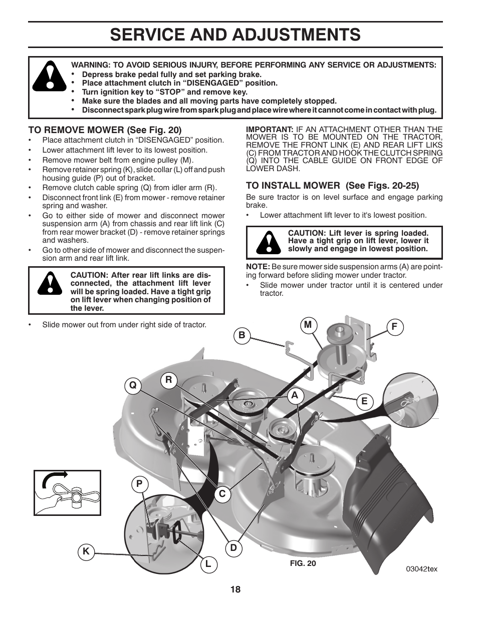 Service & adjustments, Service and adjustments | Husqvarna 532 42 41-94 User Manual | Page 18 / 45