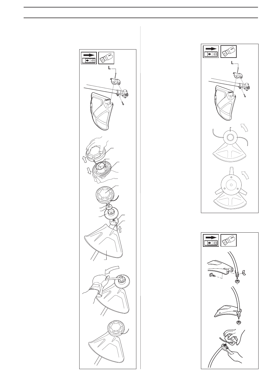 Assembly, Fitting the spray guard and trimmer head (322c) | Husqvarna 322C User Manual | Page 13 / 36